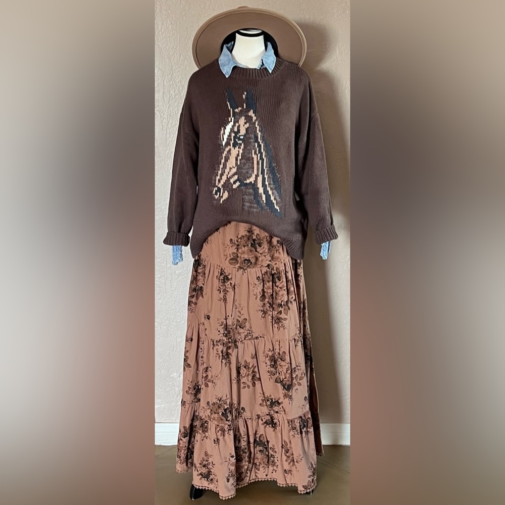 Dakota Cotton Blend Horse Sweater
